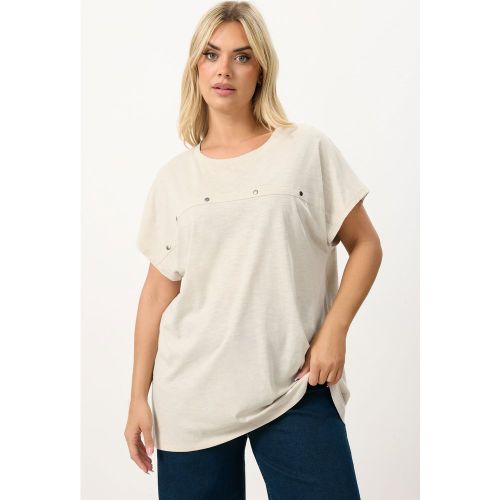 Tshirt Ivoire À Mancherons Avec Clous Size 46 - Yours - Modalova