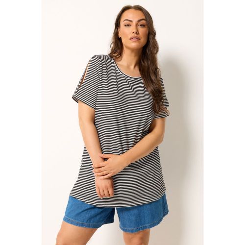 Tshirt Trapèze Noir À Rayures Size 50-52 - Yours - Modalova