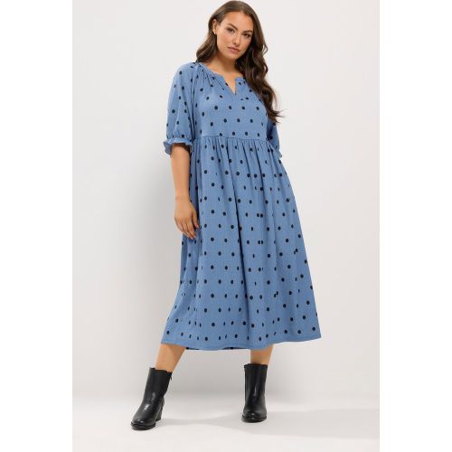 Robe Longue Marron Tachetée Size 46 - Yours - Modalova