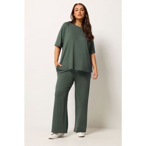 Pantalon De Jogging Large Vert Sauge Au Toucher Doux Size Short > 46 - Yours - Modalova