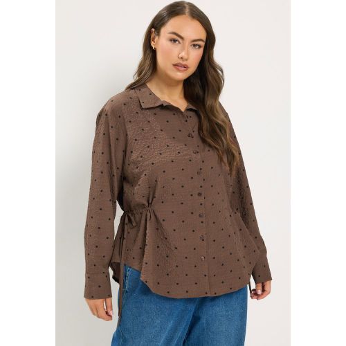 Chemise Texturée Marron À Pois Size 42 - Yours - Modalova