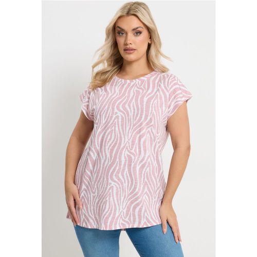Tshirt À Mancherons Et Imprimé Zèbre Rose Size 58-60 - Yours - Modalova