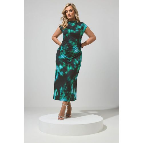 Robe Drapée À Imprimé Abstrait Bleu Sarcelle Size 42 - Yours London - Modalova