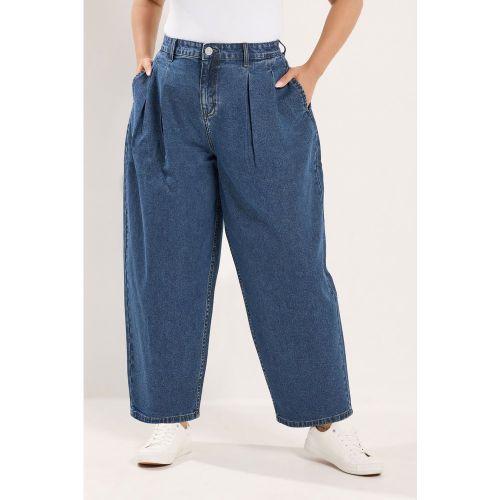 Jean Barrel Plissé Bleu Size 50-52 - Yours - Modalova