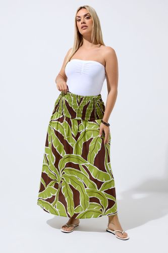 Jupe Verte À Imprimé Feuille De Palmier Size 48 - Limited Collection - Modalova