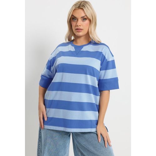 Tshirt Épais Bleu À Rayures Size 48 - Yours - Modalova