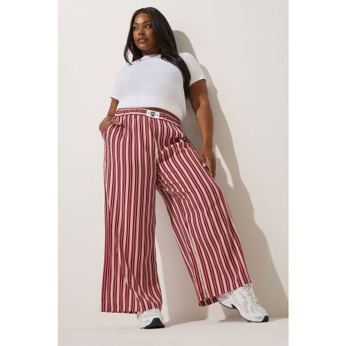Pantalon Taille Boxer Curve À Rayures Rose Foncé Size 48 - Limited Collection - Modalova