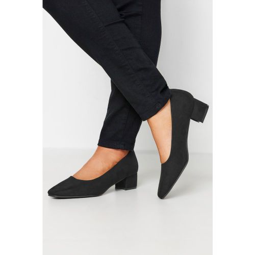 Chaussures Noires Talons Carrés Effet Daim Pieds Extra Larges Eeesize 39EEE - Yours - Modalova