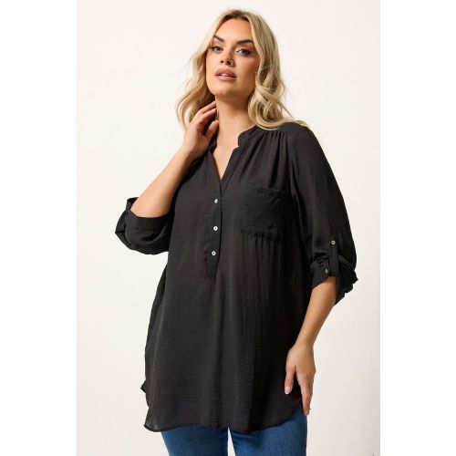 Chemise Noire À Demipatte De Boutonnage Size 50-52 - Yours - Modalova