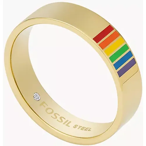 Unisexe Bague Pride Vintage Casual en émail multicolore en édition limitée - Fossil - Modalova
