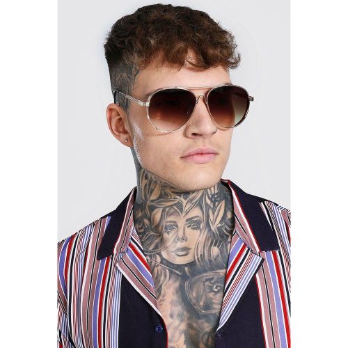 Vintage Frame Aviator Sunglasses - ONE SIZE - Boohooman - Modalova