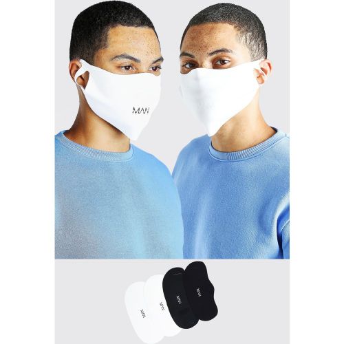 Lot de 4 masques tendance réversibles - MAN - TAILLE UNIQUE - Boohooman - Modalova