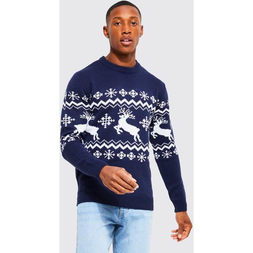 Pull de Noël jacquard imprimé renne - S - Boohooman - Modalova