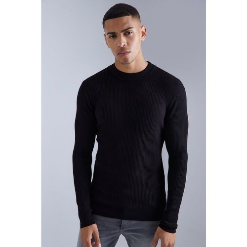 Pull à col montant en maille côtelée - XS - Boohooman - Modalova