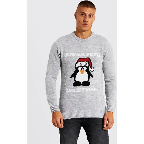 Pull de Noël à slogan et motif pingouin - S - Boohooman - Modalova