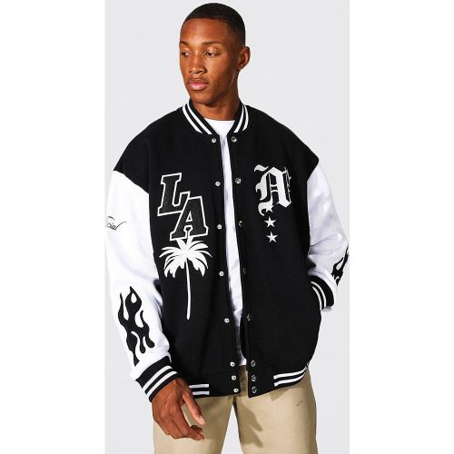 Bomber style universitaire en jersey Los Angeles - S - Boohooman - Modalova