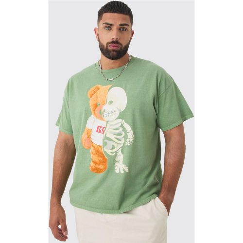 Grande taille - T-shirt à imprimé ours en peluche et squelette - XXXL - Boohooman - Modalova