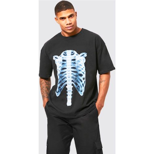 T-shirt oversize à imprimé rayon X - Halloween - S - Boohooman - Modalova