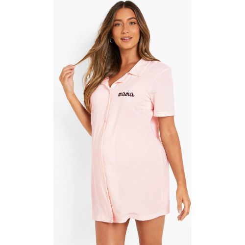 Maternité - Chemise De Nuit Avec Broderie "Mama" - 36 - boohoo - Modalova