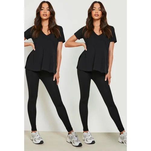 Maternité - Lot De 2 Leggings Couvrant Le Ventre - 36 - boohoo - Modalova