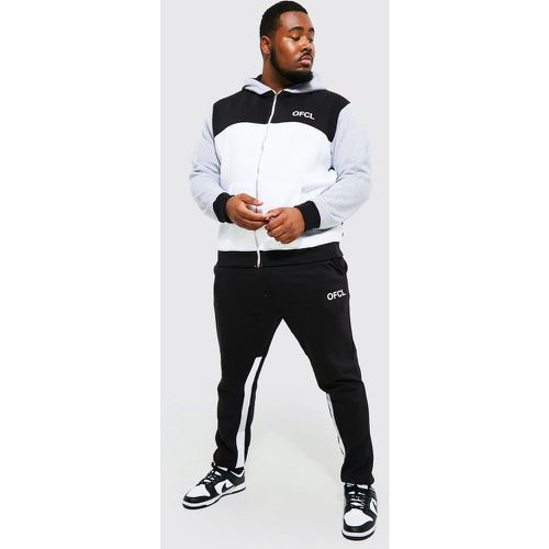 Grande taille - Ensemble de survêtement zippé style color block - Ofcl - XXXL - Boohooman - Modalova