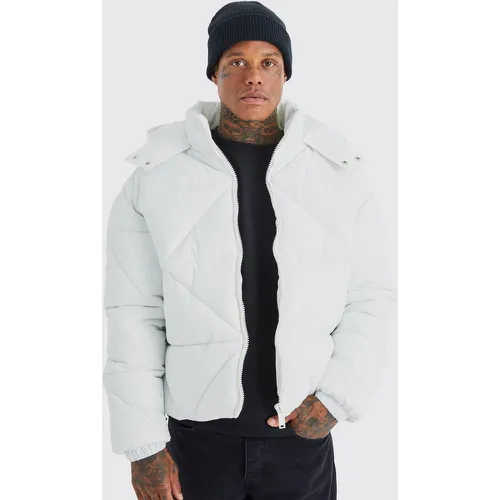 Doudoune matelassée style géométrique - XS - Boohooman - Modalova