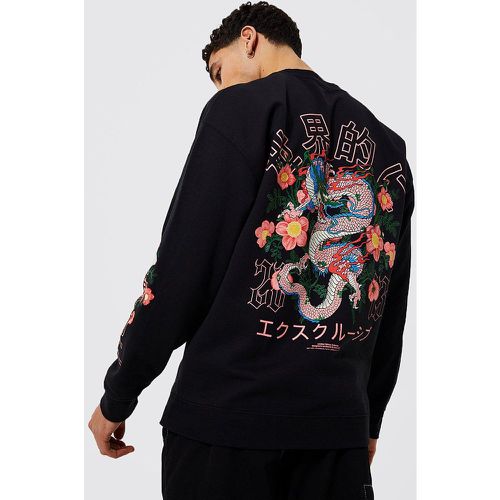 Sweat oversize à imprimé fleuri homme - S - Boohooman - Modalova