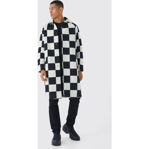 Manteau effet laine à carreaux - S - Boohooman - Modalova