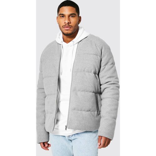 Tall - Bomber effet laine matelassé - M - Boohooman - Modalova