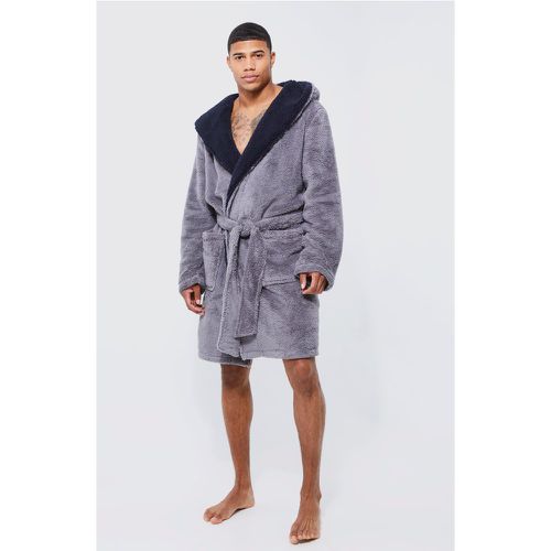 Dressing gown de chambre en polaire à capuche - M - Boohooman - Modalova