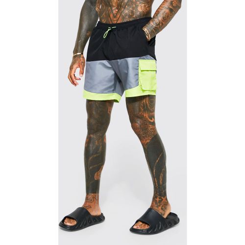 Short de bain cargo à étiquette - MAN - L - Boohooman - Modalova