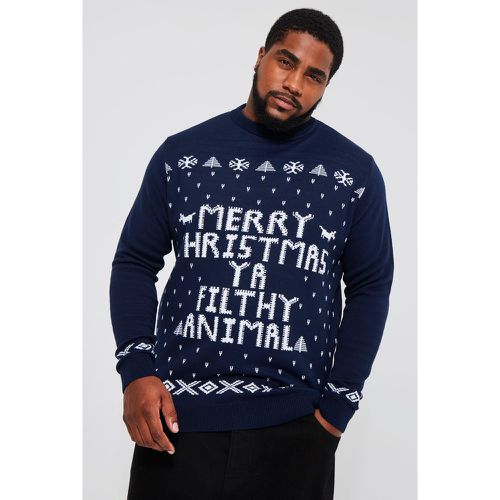 Grande taille - Pull de Noël à slogan Ya Filthy Animal - XXXL - Boohooman - Modalova