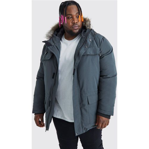 Grande taille - Parka à fausse fourrure homme - XXL - Boohooman - Modalova