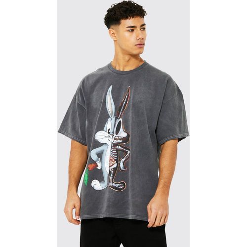 T-shirt oversize à imprimé Bugs Bunny squelette - Boohooman - Modalova