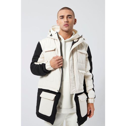 Parka color block zippée homme - XS - Boohooman - Modalova