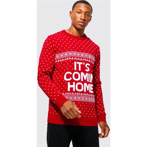 Pull de Noël à slogan It's Coming Home - S - Boohooman - Modalova