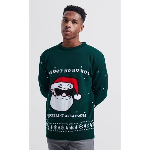 Pull de Noël à slogan Ho's In Area Codes - S - Boohooman - Modalova