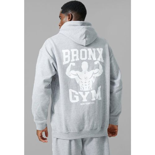 Sweat à capuche de sport oversize à slogan Bronx - MAN Active - Boohooman - Modalova