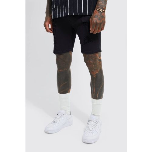 Short skinny en jean déchiré - 34 - Boohooman - Modalova