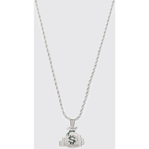 Collier à pendentif strassé - ONE SIZE - Boohooman - Modalova