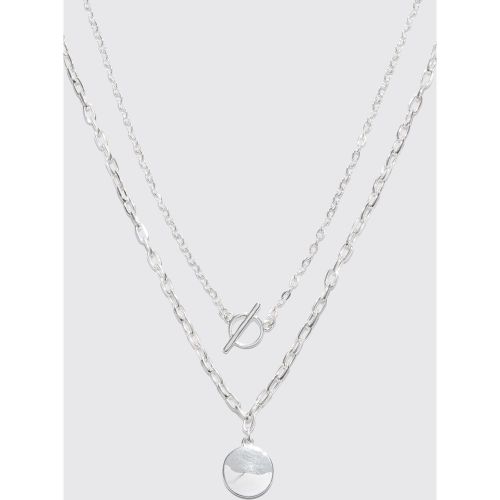 Collier à chaînes superposées et pendentif - ONE SIZE - Boohooman - Modalova