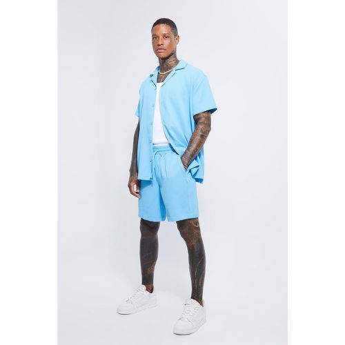 Ensemble oversize avec chemise plissée et short - M - Boohooman - Modalova