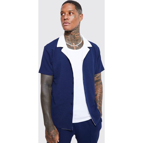 Chemise texturée en jersey à manches courtes homme - L - Boohooman - Modalova