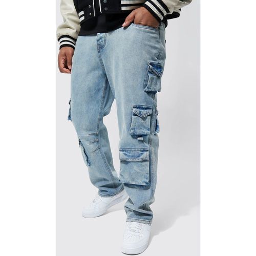 Grande taille - Jean cargo droit à poches multiples homme - 42 - Boohooman - Modalova