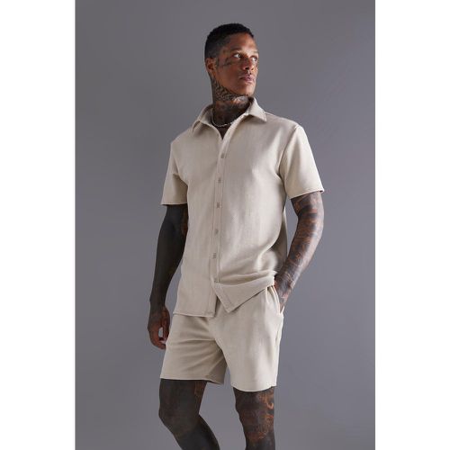 Ensemble en jersey avec chemise et short - XL - Boohooman - Modalova