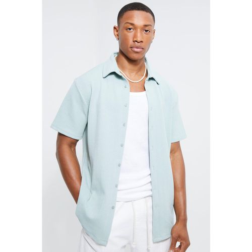 Chemise en jersey à chevrons et manches courtes - L - Boohooman - Modalova