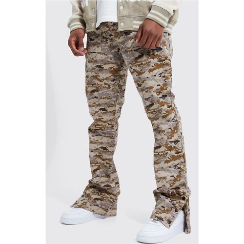 Pantalon cargo ample imprimé camouflage - - 28R - Boohooman - Modalova