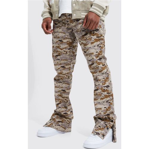 Pantalon cargo ample imprimé camouflage - 30R - Boohooman - Modalova