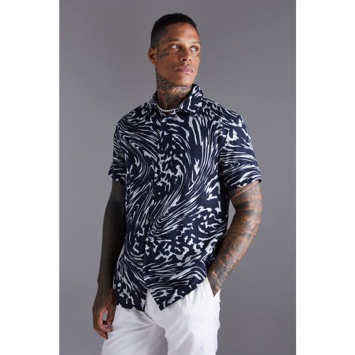 Chemise en viscose imprimé animal à manches courtes - S - Boohooman - Modalova