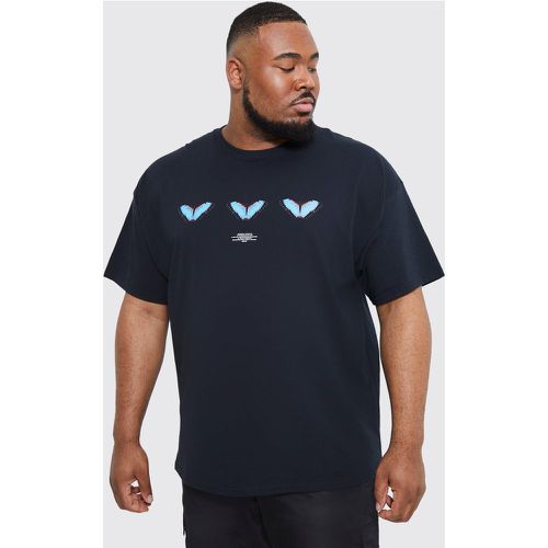 Grande taille - T-shirt oversize imprimé papillon - - XXXL - Boohooman - Modalova